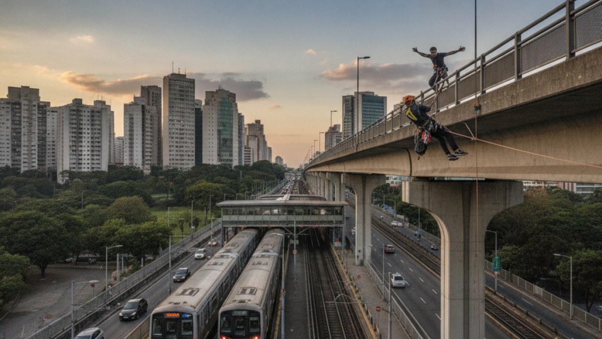 Imagem ilustrativa da notícia: Rapel e Saltos Persistem em Viaduto Proibido Sobre Estação Sumaré do Metrô