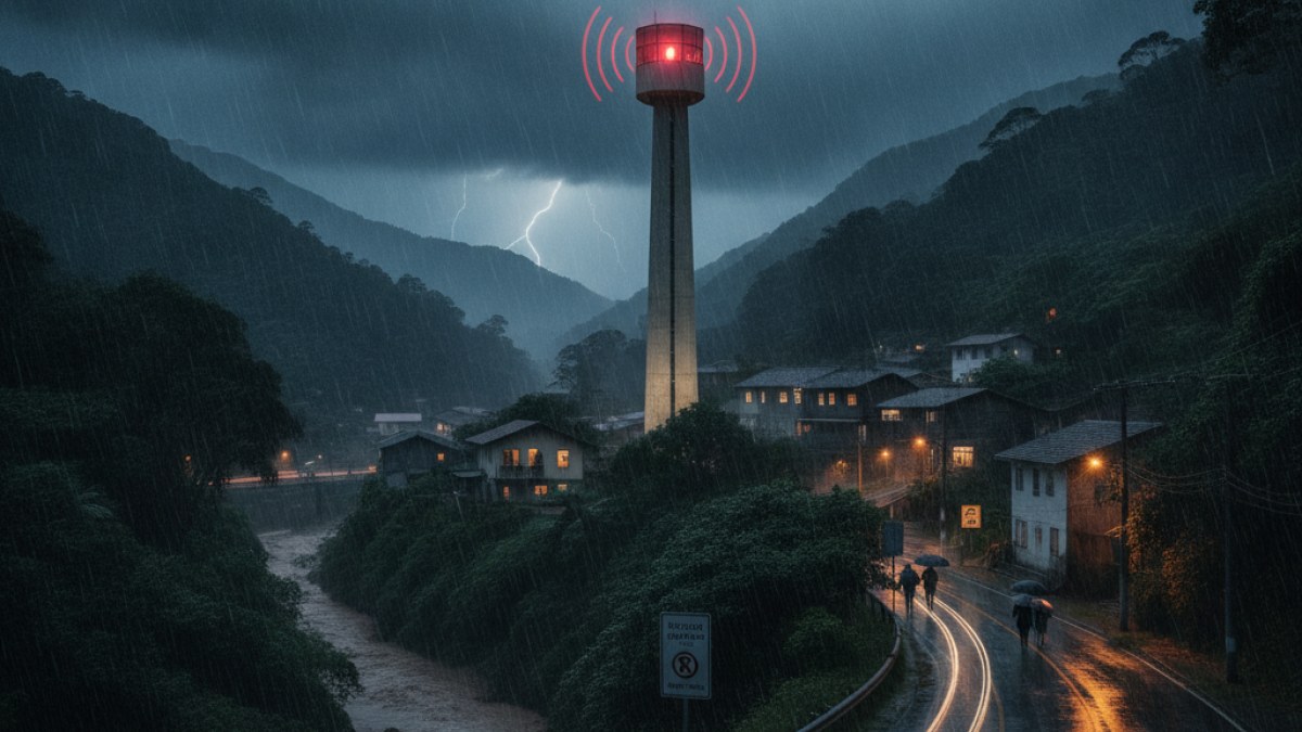 Imagem ilustrativa da notícia: Defesa Civil de São Sebastião (SP) Aciona Sirenes de Alerta por Chuva Intensa