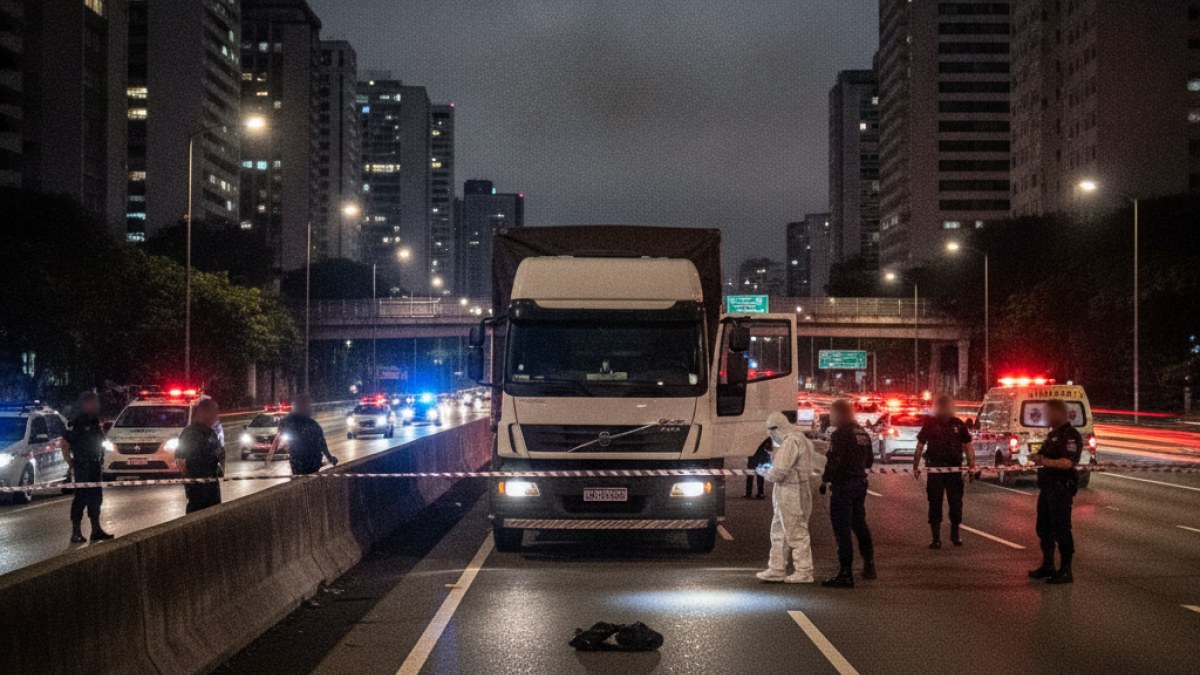 Imagem ilustrativa da notícia: Caminhoneiro é morto a facadas na Marginal Pinheiros; suspeito foge
