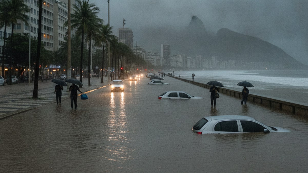 Imagem ilustrativa da notícia: Chuva forte atinge Zona Sul do Rio de Janeiro e mantém alerta para instabilidade no tempo