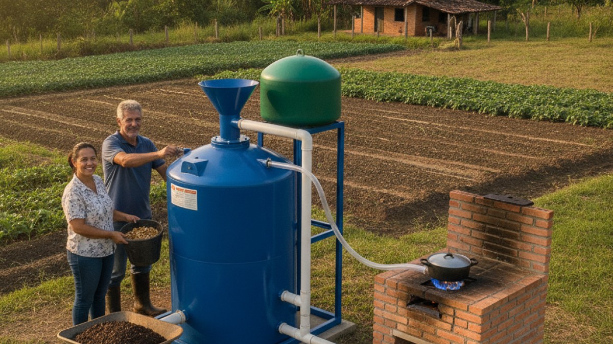 Imagem ilustrativa da notícia: Biodigestor: Tecnologia Simples Transforma Resíduos Orgânicos em Gás de Cozinha para Agricultura Familiar