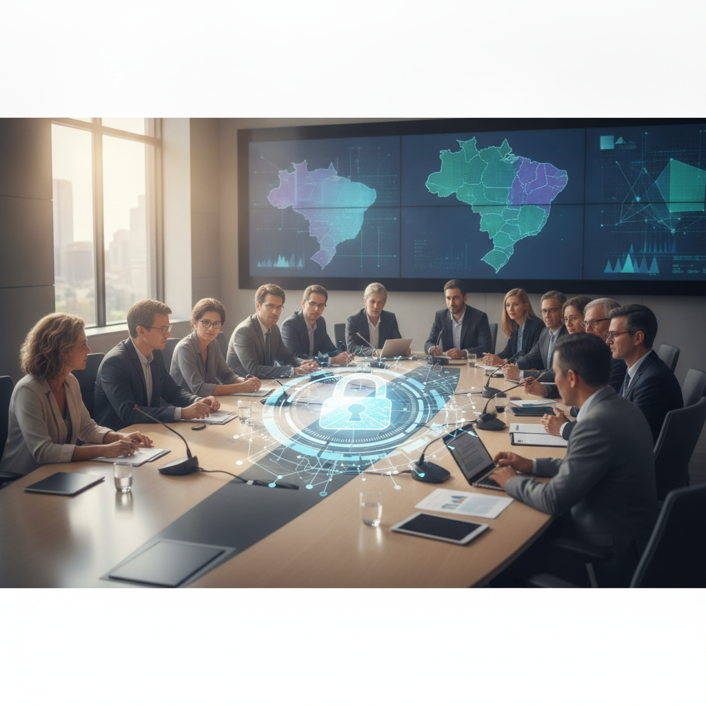 Audiência pública em andamento com pessoas sentadas em mesas e palestrantes em um pódio.