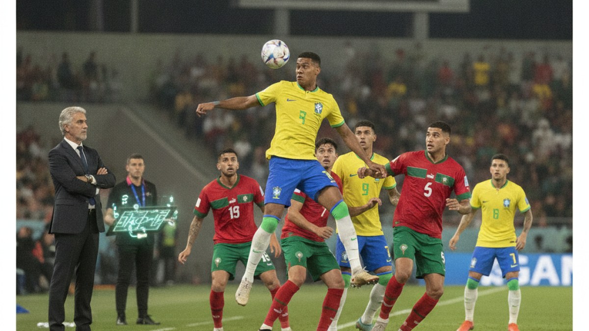 Imagem ilustrativa da notícia: Brasil empata com Marrocos em amistoso e Ancelotti testa estratégias para a Seleção