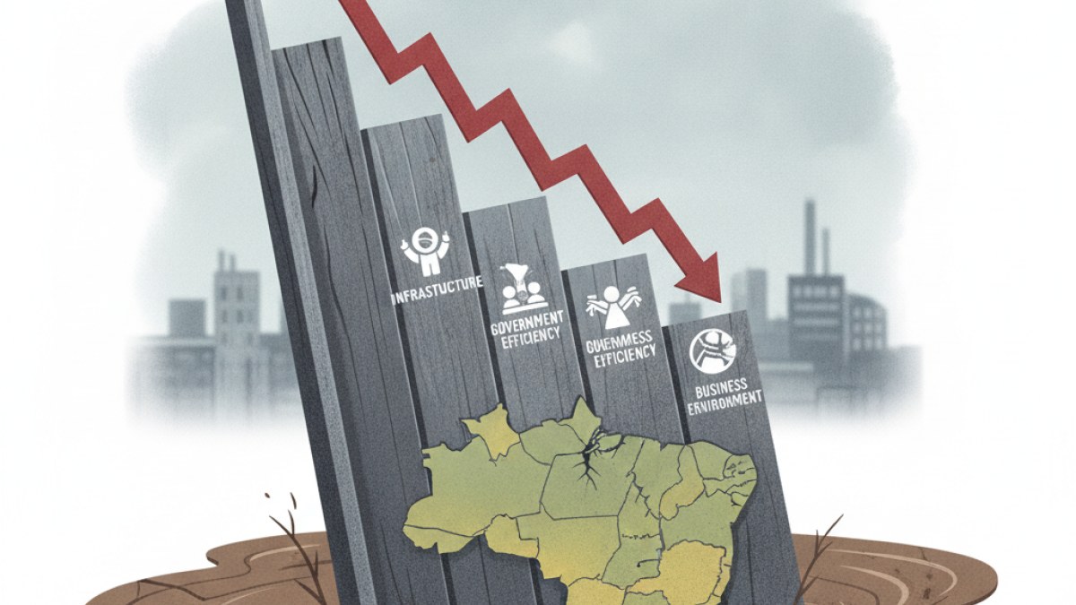 Imagem ilustrativa da notícia: Brasil cai em ranking global de competitividade e figura entre os últimos