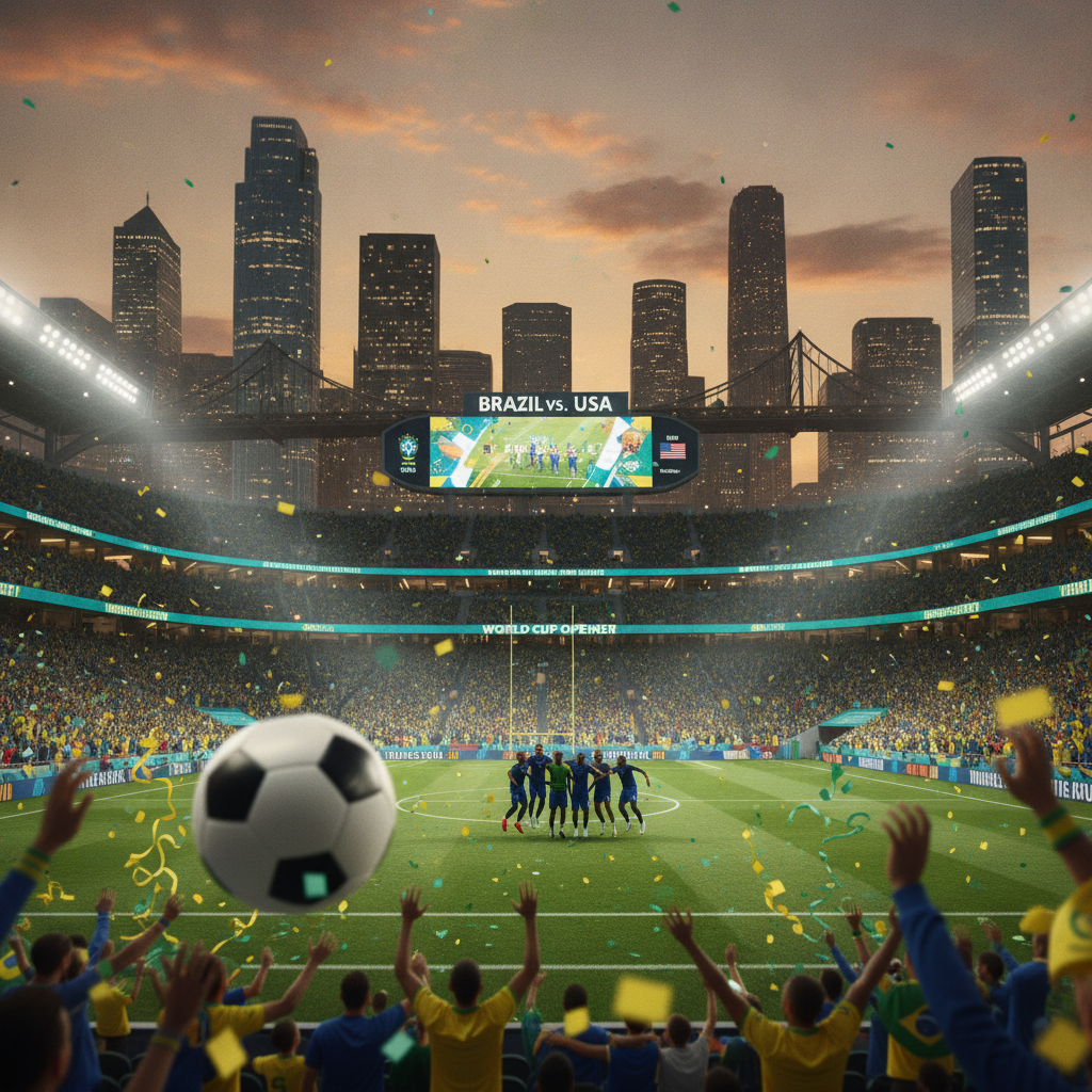 Jogadores da Seleção Brasileira comemorando um gol.